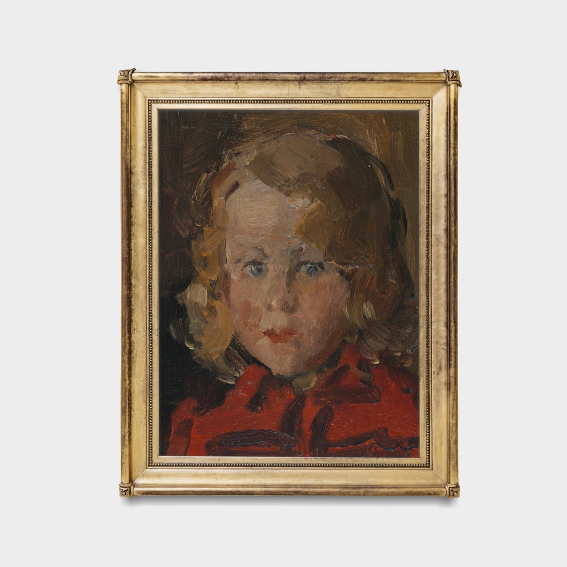 Vintage Portrait Painting Portrait Of A Young Child Antique Moody Rustic Print Wall Art Oil Painting - Image 4
