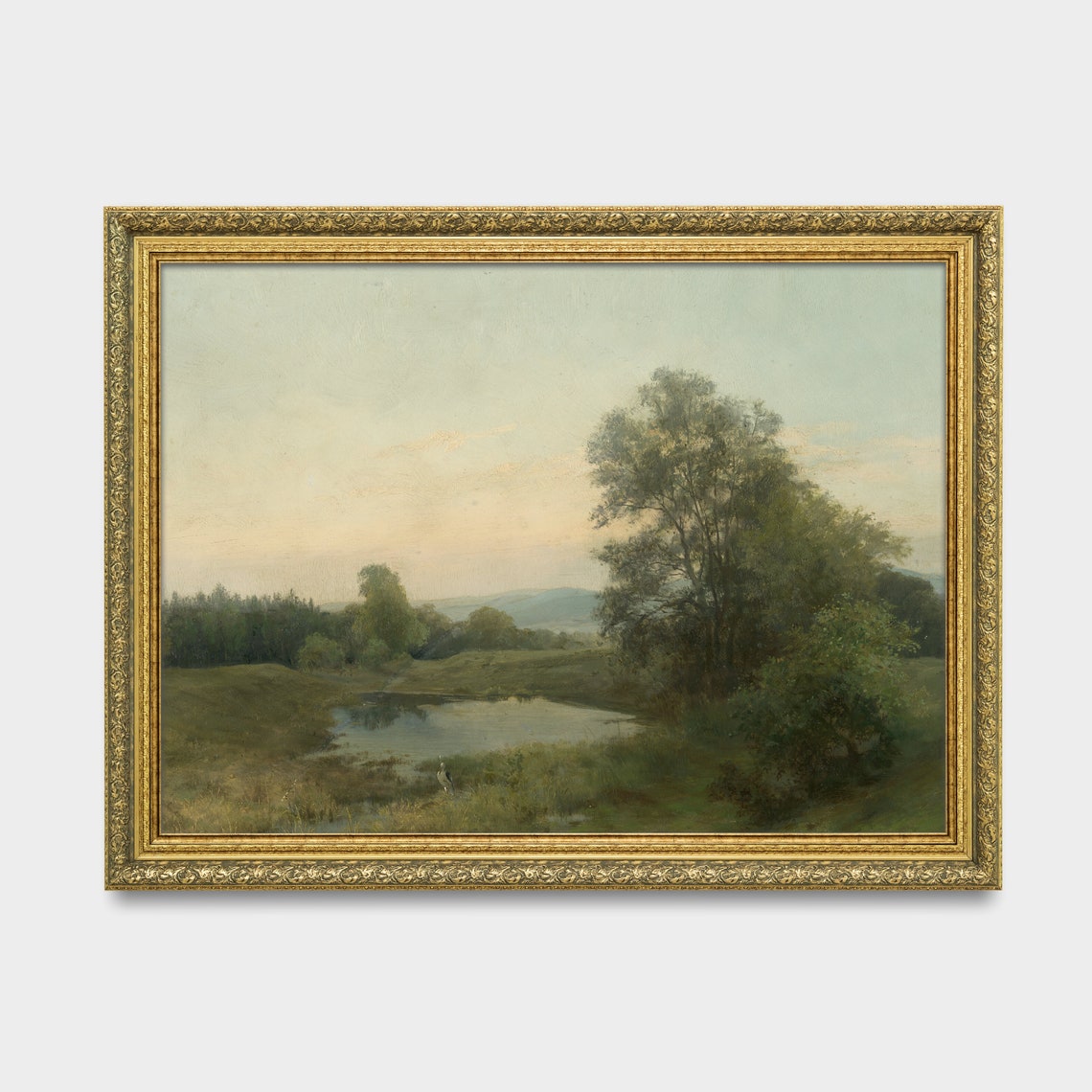 Vintage Landscape Painting Antique Country Landscape Farmhouse Decor Instant Wall Art Oil Painting Fine Print - Image 3