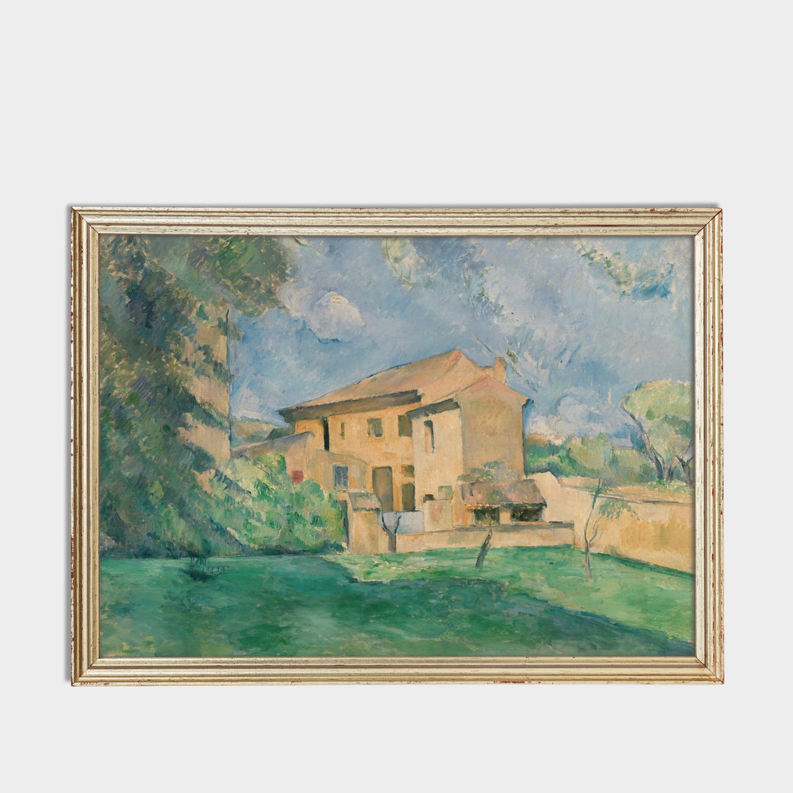 Sunlit Farmhouse with Garden Post-Impressionist Vintage Poster - Image 3