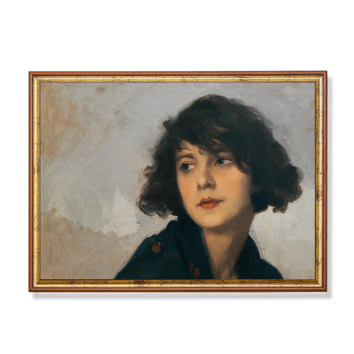 Victorian Woman Portrait, Vintage Oil Painting Print
