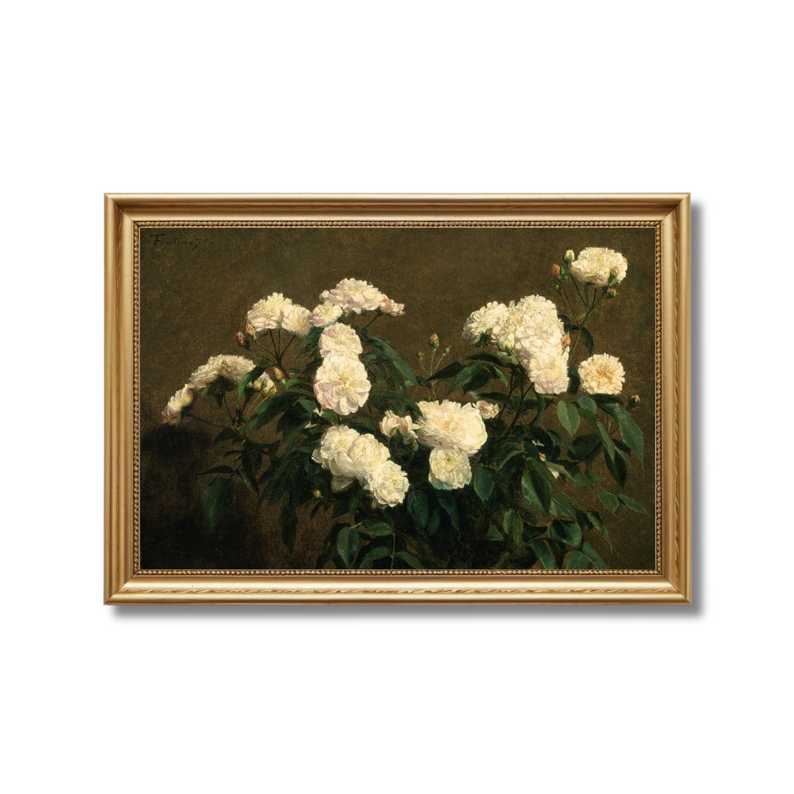 Still Life Of White Roses Print Henri Fantin Latour Vintage Art Classic Floral Painting Antique Botanical Wall Art Elegant Home Decor - Image 3