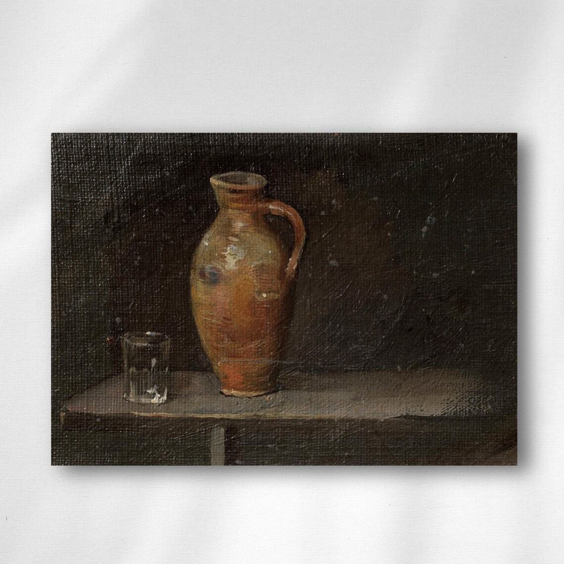 Old Master Jug And Glass Still Life Dark Kitchen Oil Painting Poster - Image 5