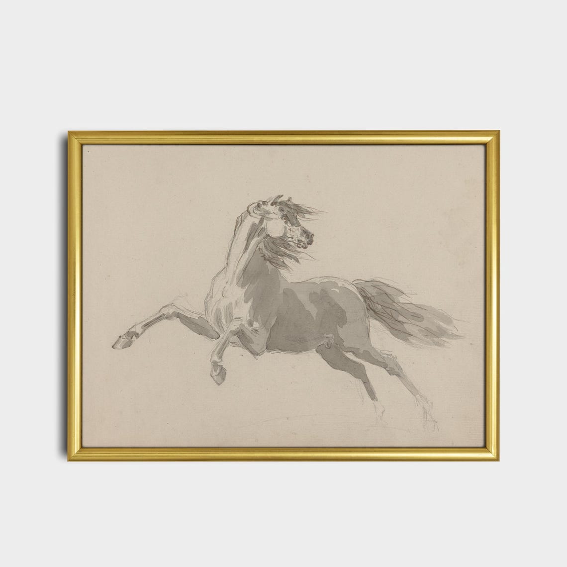 Galloping Horse Dynamic Motion Study Vintage Equine Sketch Poster - Image 2