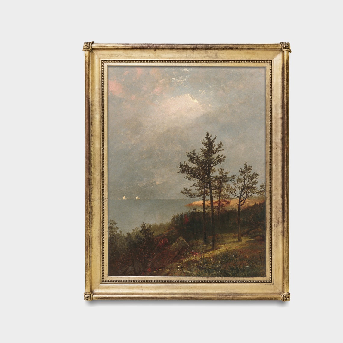 Coastal Pine Trees Overlooking The Sea At Dawn Painting Poster - Image 5