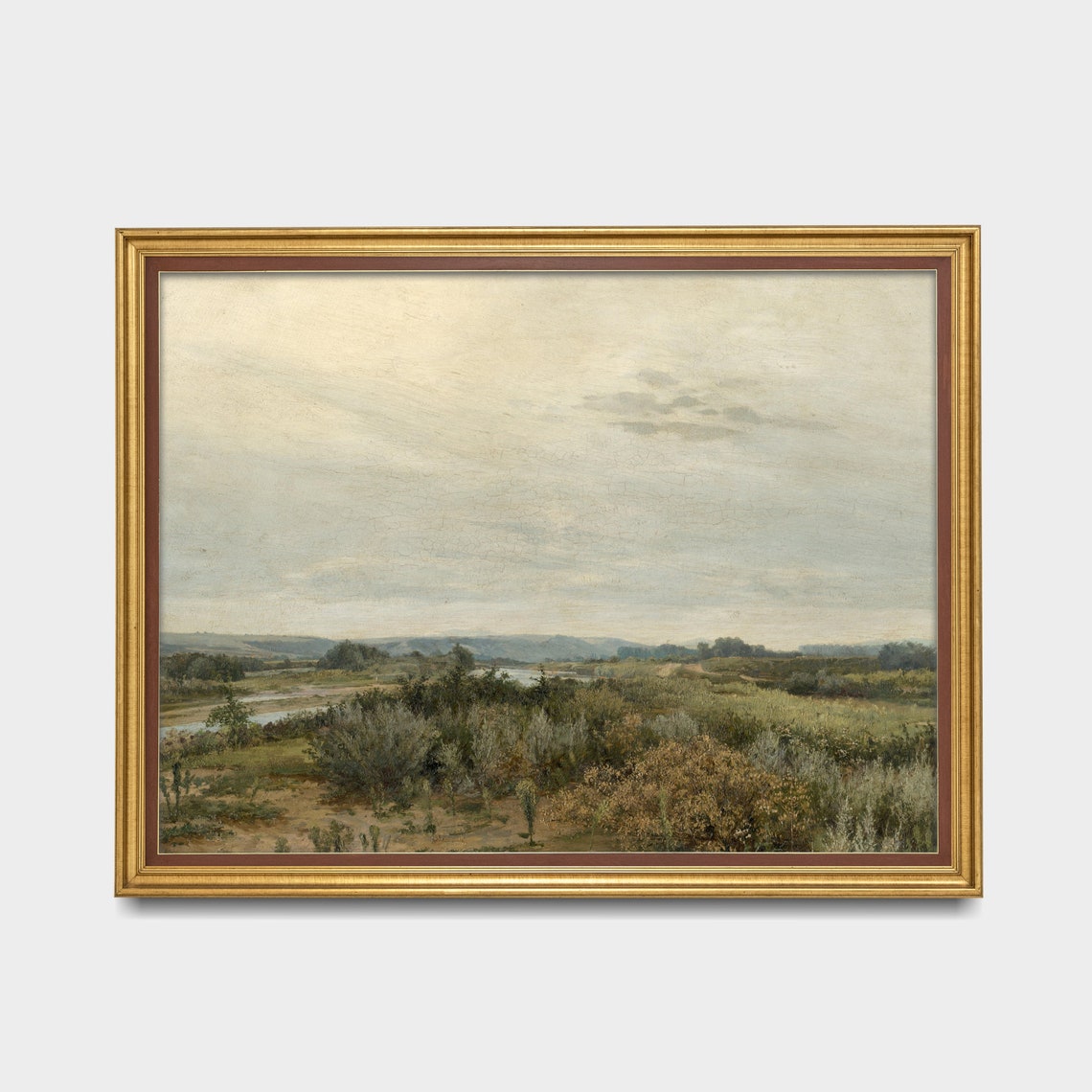 Vintage Landscape Painting Country Landscape Antique Oil Painting Wall Art Farmhouse Decor Fine Art - Image 3
