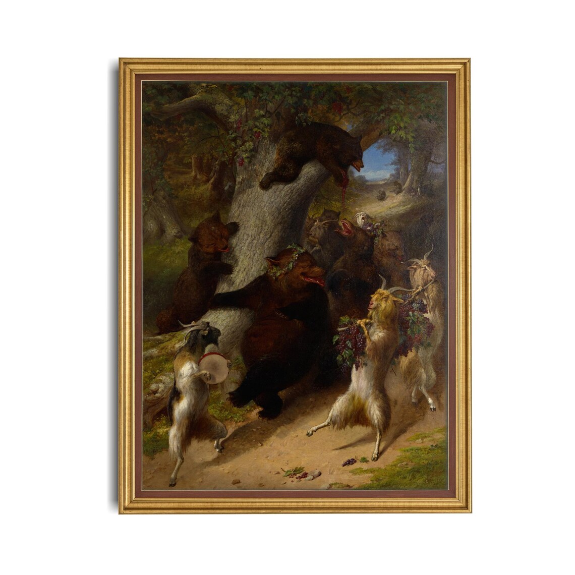 Dancing Bears Forest Revelry Vintage Whimsical Animal Art Poster - Image 4