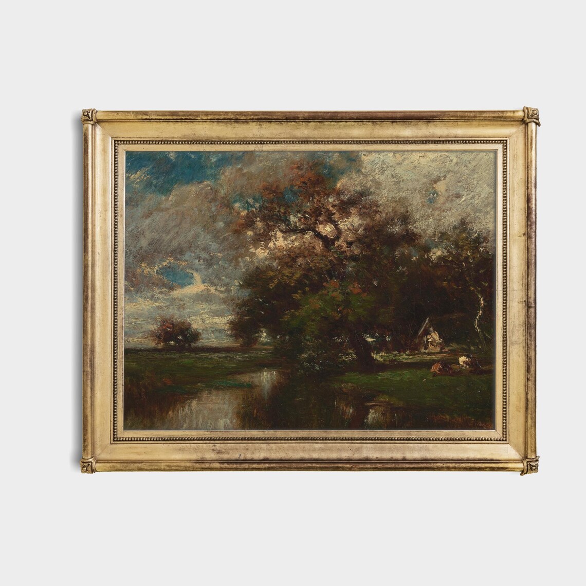 Moody Countryside with Marsh and Trees Vintage Landscape Poster - Image 4