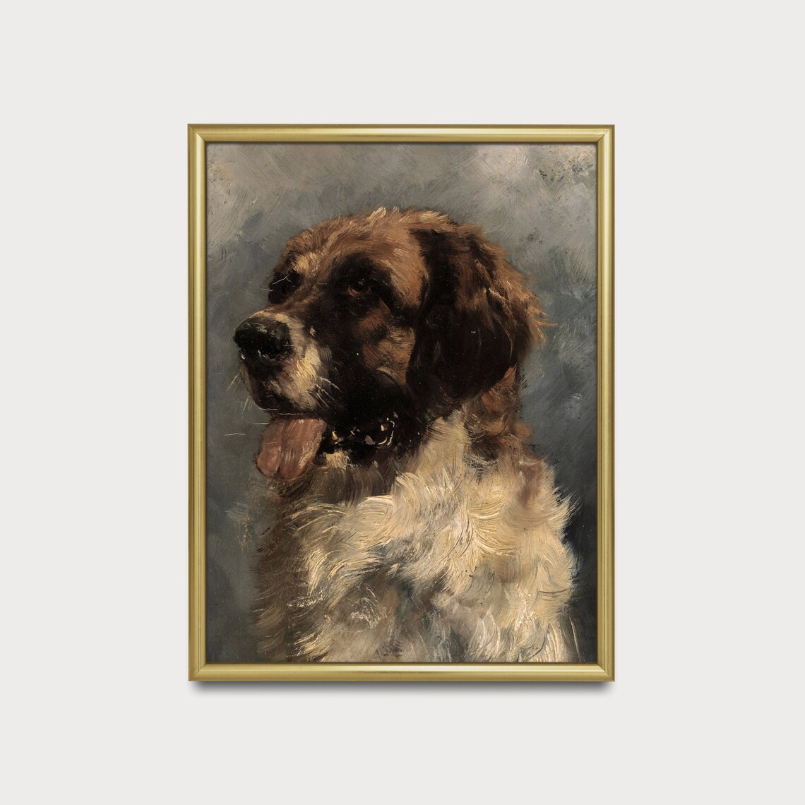 Vintage Dog Portrait Antique Oil Painting Poster - Image 3