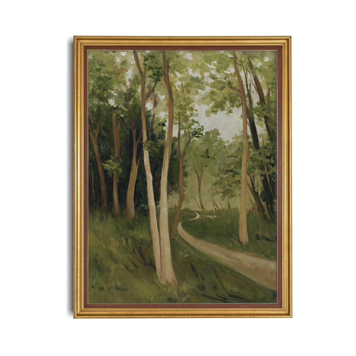 Mailed Print Vintage Landscape Tree Forest Painting Antique Art Print Vertical Wall Art Farmhouse Wall Decor Physical Prints - Image 4