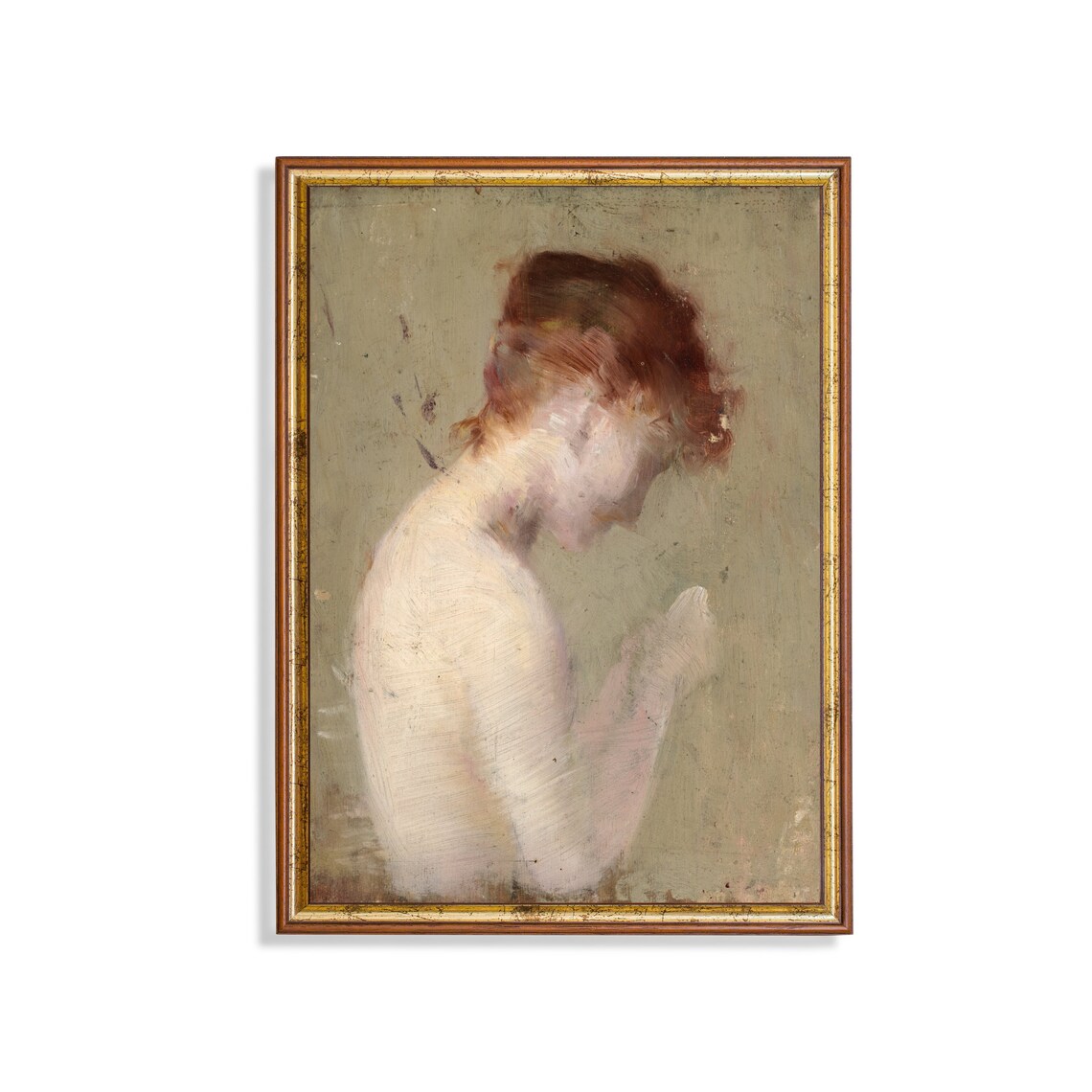 Red Haired Woman Reading A Book Impressionist Sketch Painting Poster