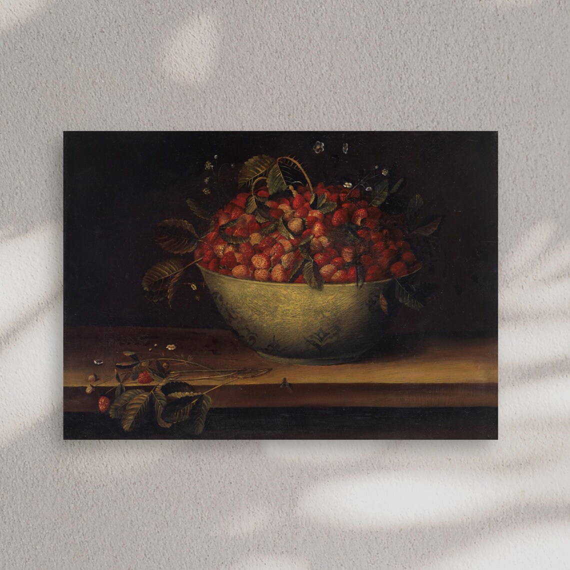 Still Life With Bowl And Strawberries, Vintage Art Print - Image 2