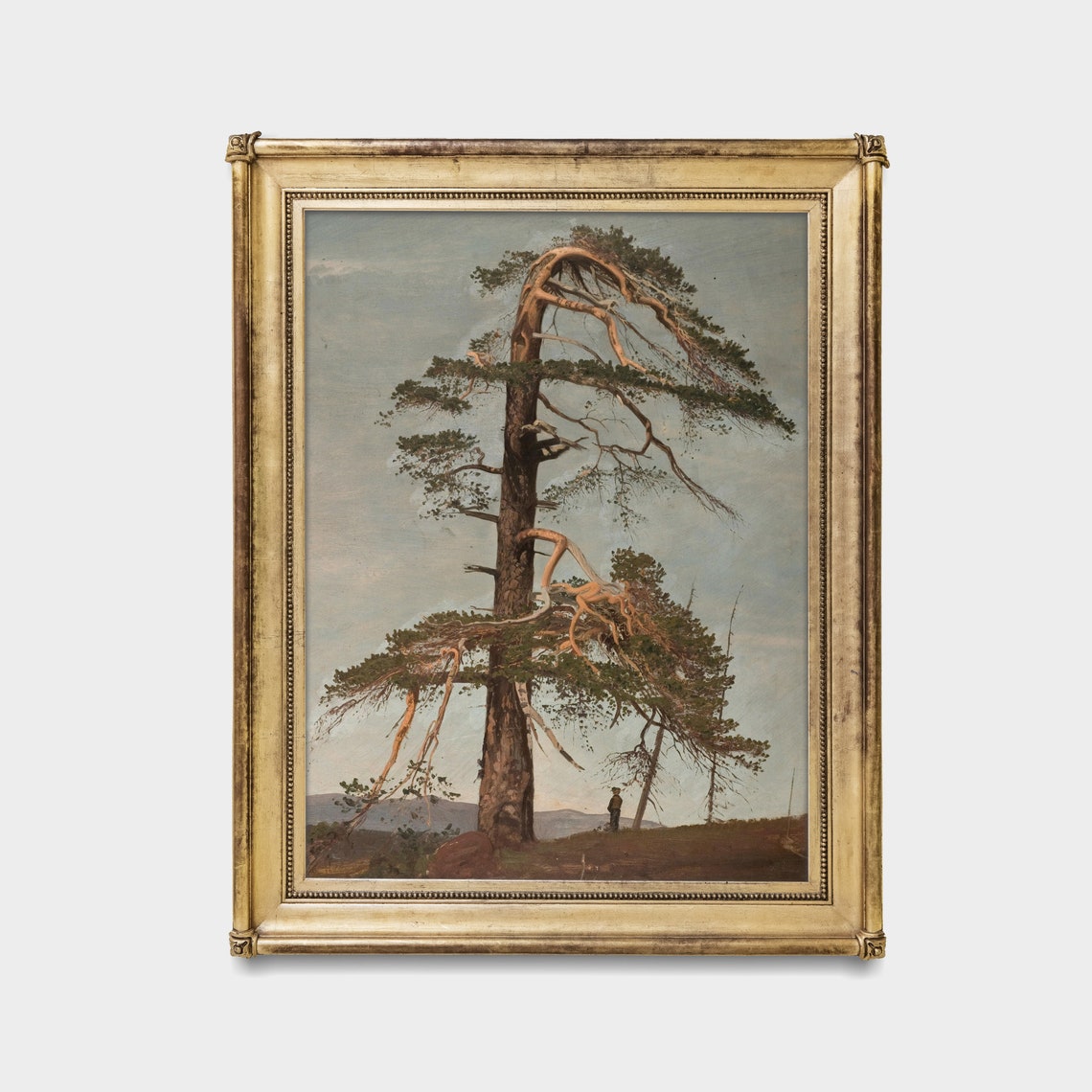 Windswept Pine Tree on a Hilltop Vintage Oil Painting Art Poster - Image 4