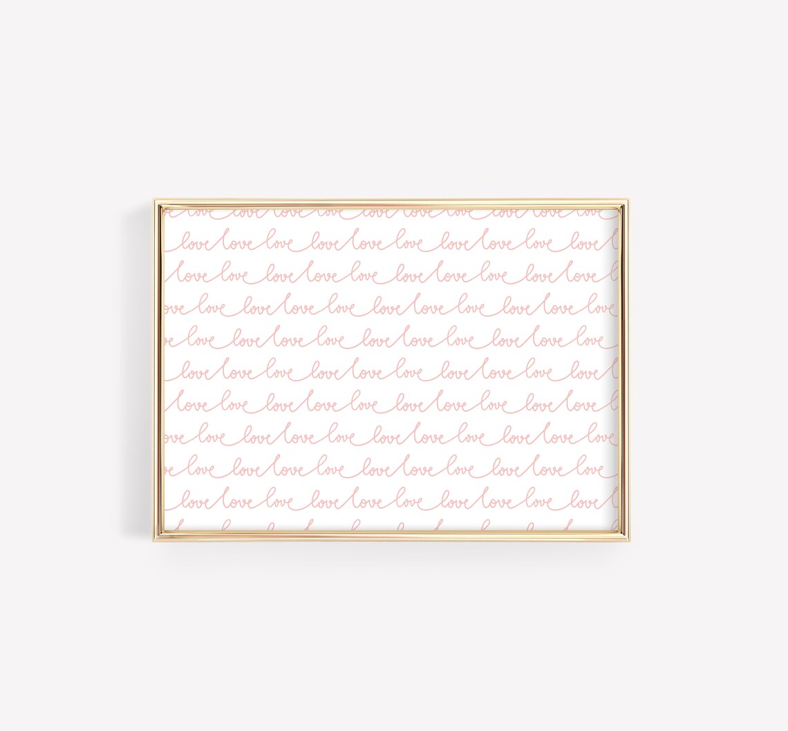 Minimal Valentine Love Cursive Wall Art Print - Image 3