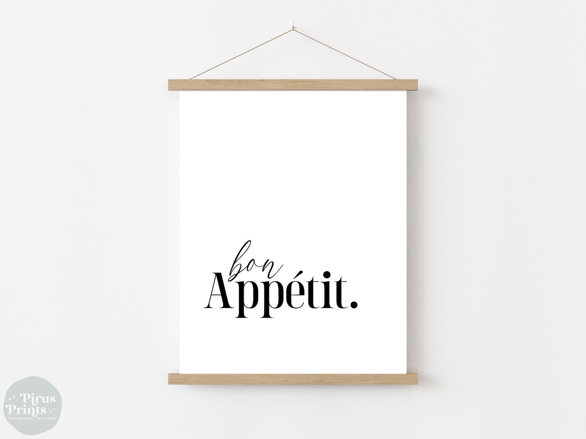 Bon Appetit Kitchen Wall Art, Minimal Dinner Party - Image 2