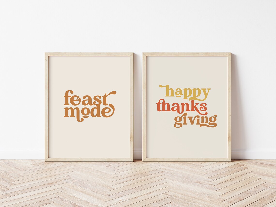 Happy Thanksgiving Retro Thanksgiving Art Print - Image 3