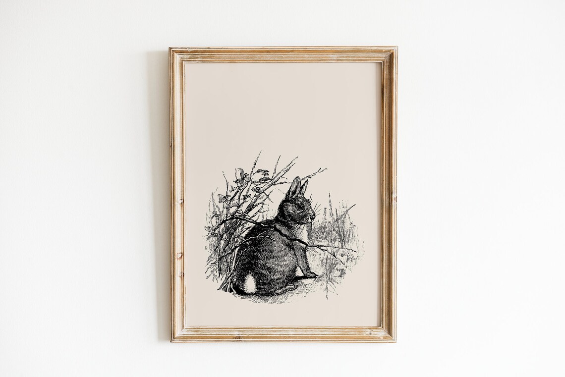 Bunny Rabbit Print, Minimalist Easter Wall Art - Image 4