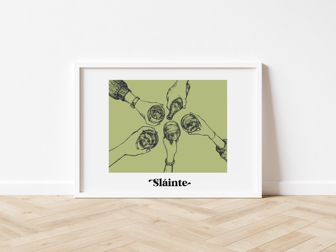 Slainte St Patricks Day Art Print, Irish Cheers - Image 3