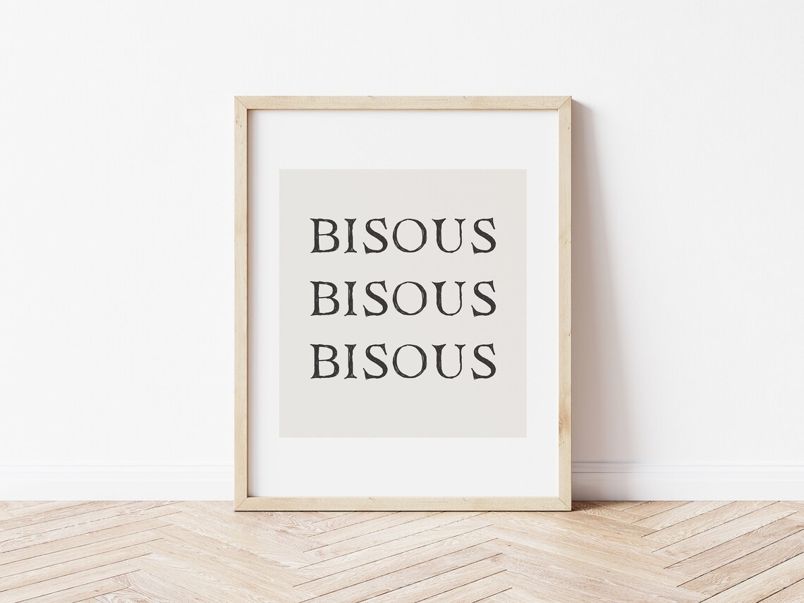 Minimal Bisous Valentine Art Print, French Word Decor - Image 4