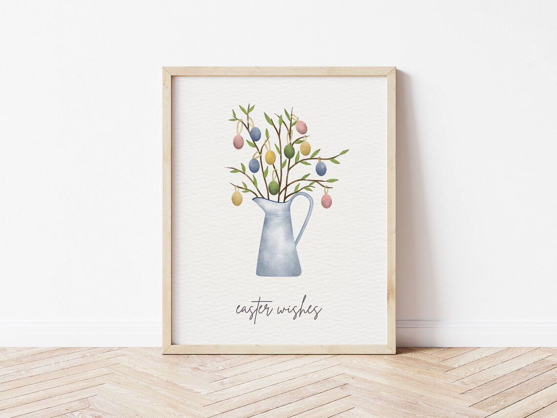 Easter Wishes Spring Watercolor Farmhouse Art Print - Image 5