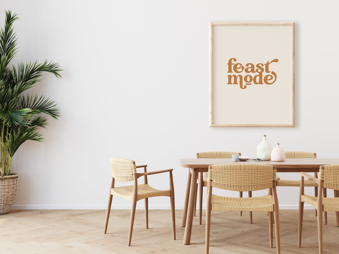 Feast Mode Thanksgiving Funny Art Print, Boho Decor - Image 4