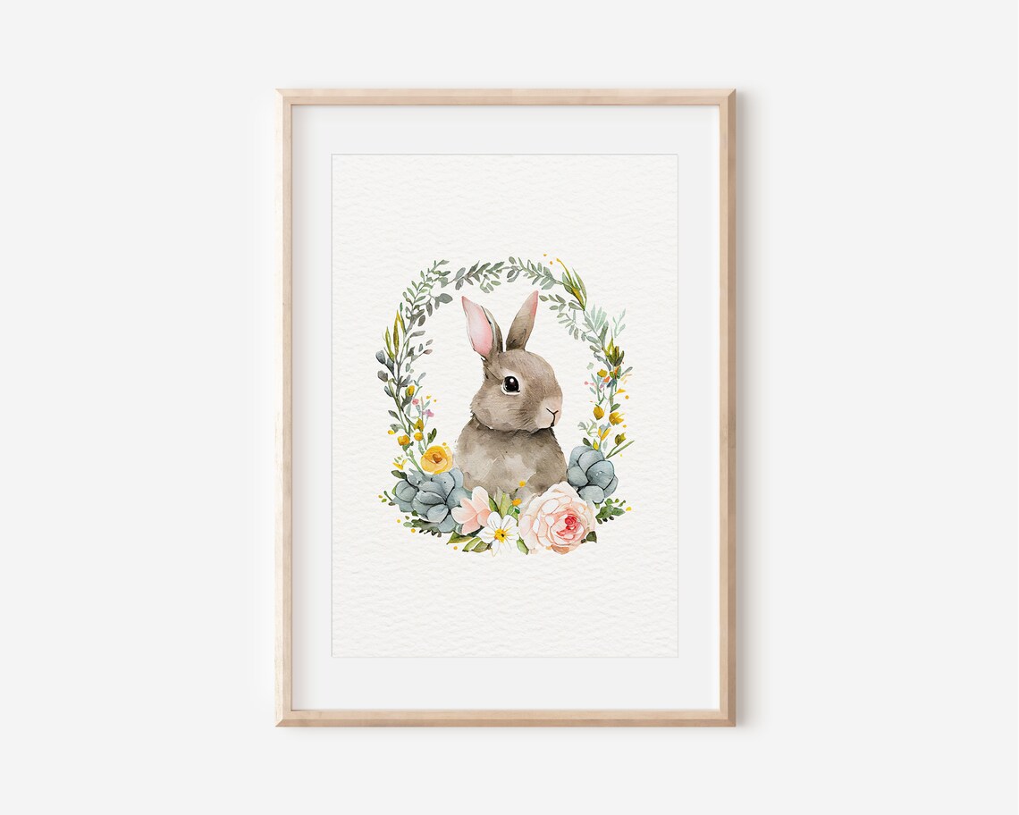 Easter Bunny Easter Decor Watercolor Poster - Image 2