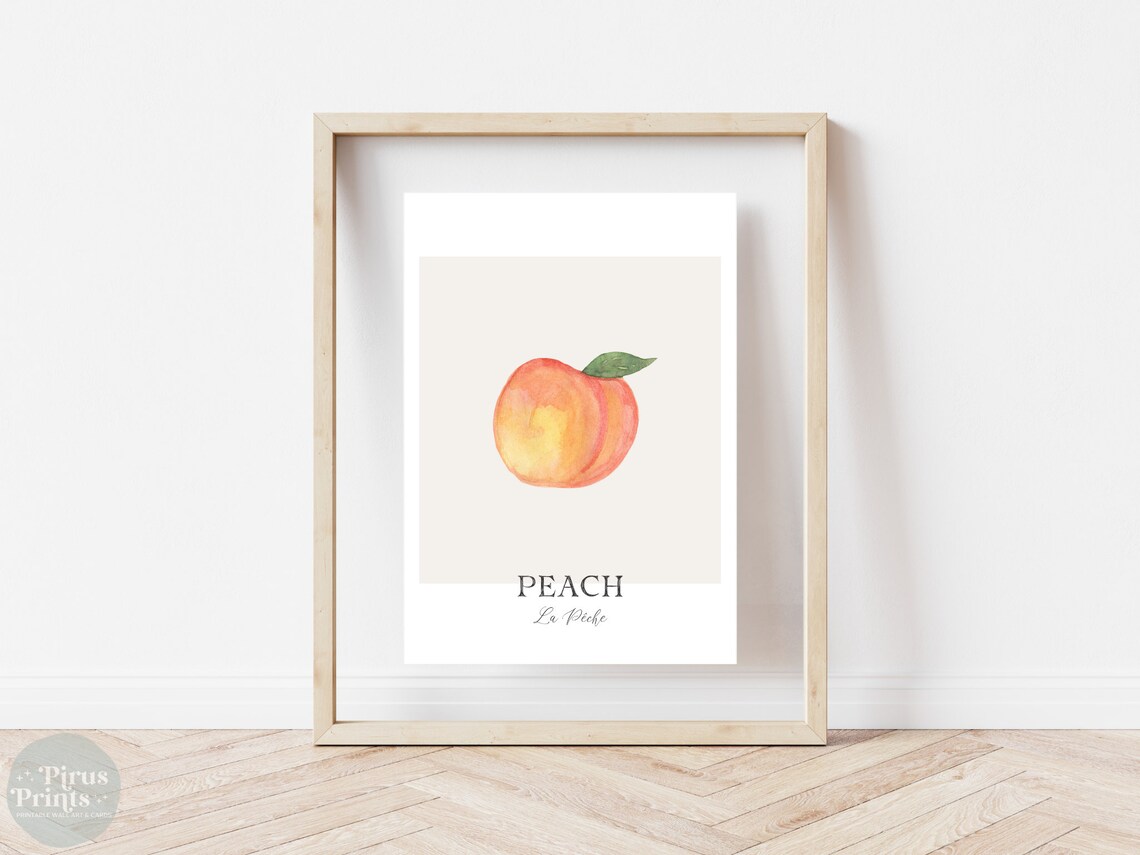 Peach Print, Watercolor Kitchen Wall Art - Image 5