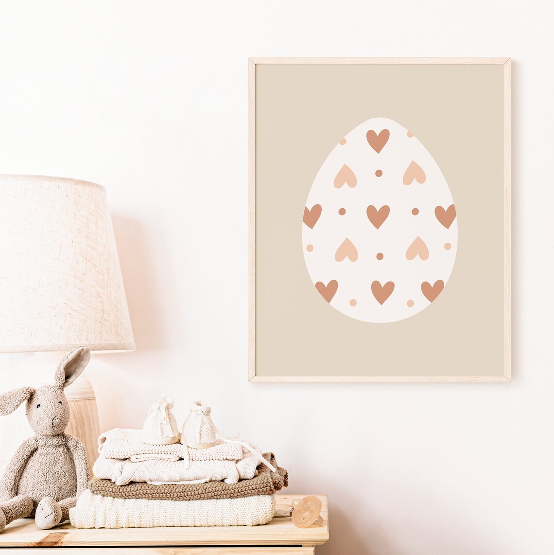 Boho Easter Egg Heart Art Print, Nursery Decor - Image 4