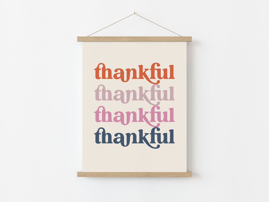 Pink Thanksgiving Boho Art Print, Thankful Decor - Image 5