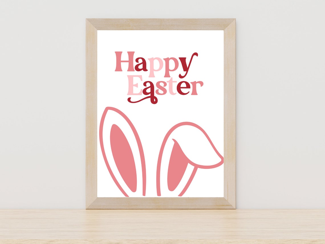 Happy Easter, Modern Bunny Ears Poster - Image 5