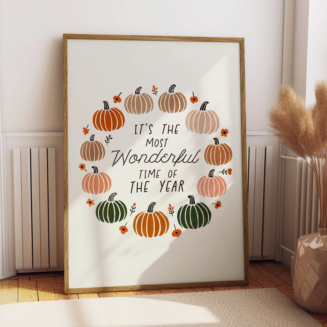 Its the Most Wonderful Time of the Year Pumpkin Wreath Poster
