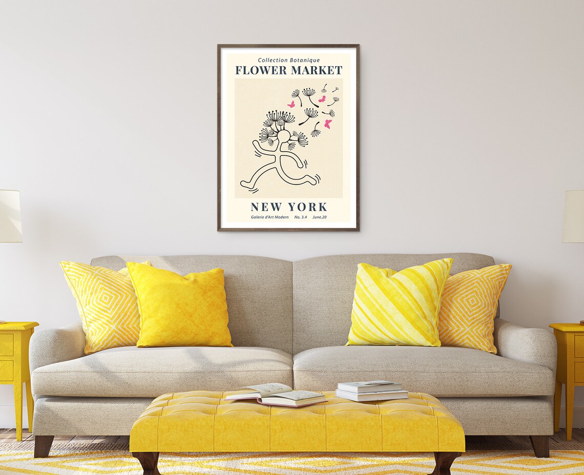 New York Flower Market Botanical Dancing Dandelion Museum Exhibition Poster - Image 3