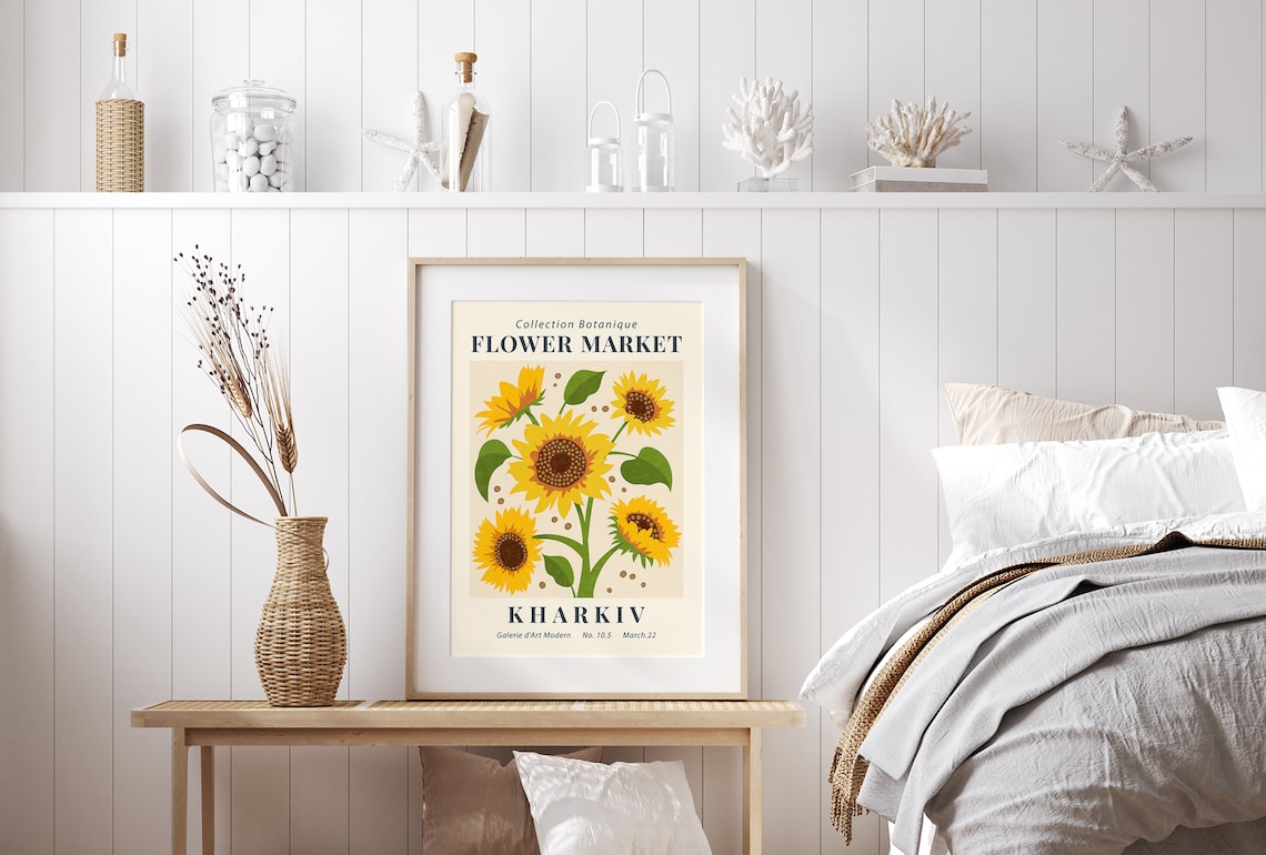 Flower Market Print, Minimalist Botanical Poster - Image 3