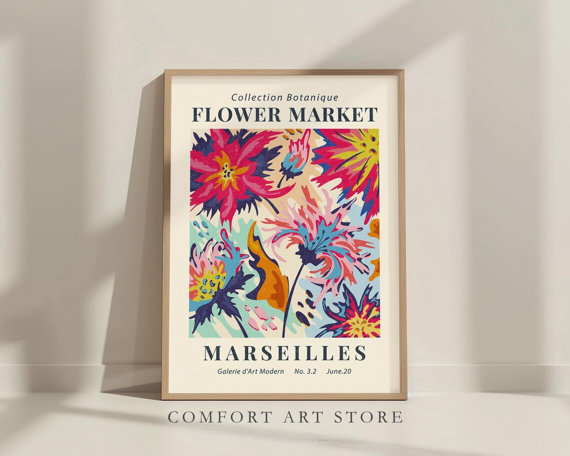 Flower Market Botanical Exhibition Poster Art Print