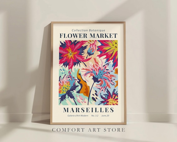 Flower Market Botanical Exhibition Poster Art Print