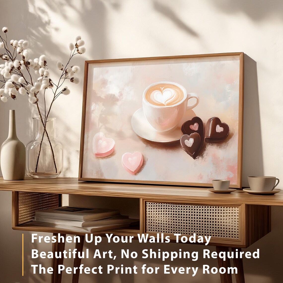 Vintage Heart Coffee Valentines Day Art Print - Image 4