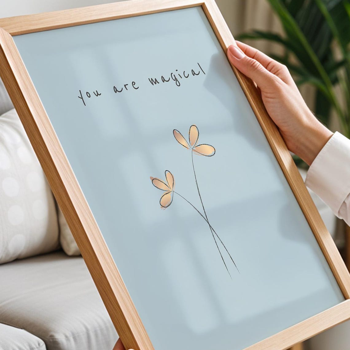 Minimalist Flower Wall Art Print Inspirational Quote Poster Modern Botanical Home Decor Positive Affirmation Gift