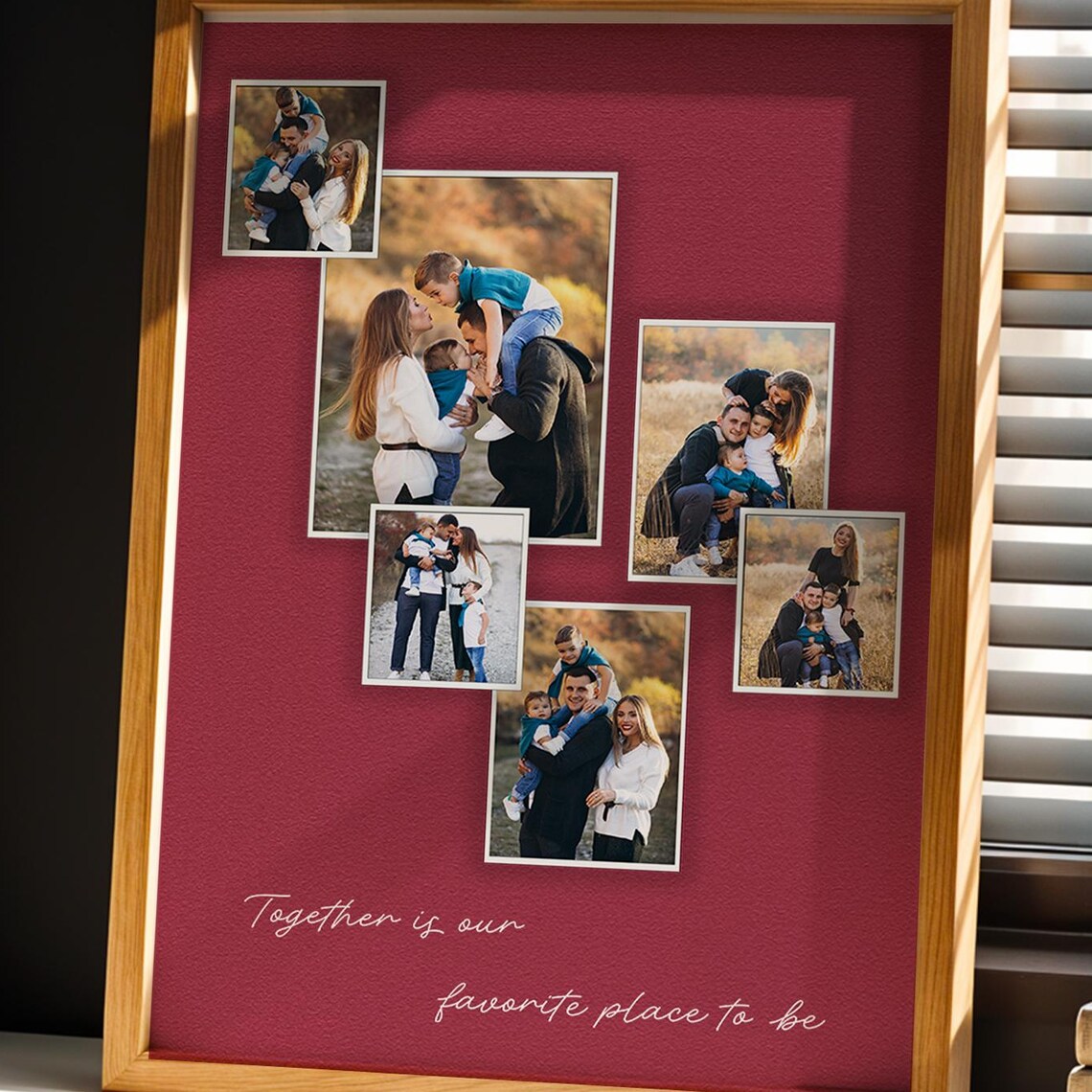 Custom Family Photo Collage Together Quote Personalized Wall Art