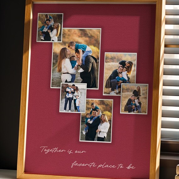 Custom Family Photo Collage Together Quote Personalized Wall Art