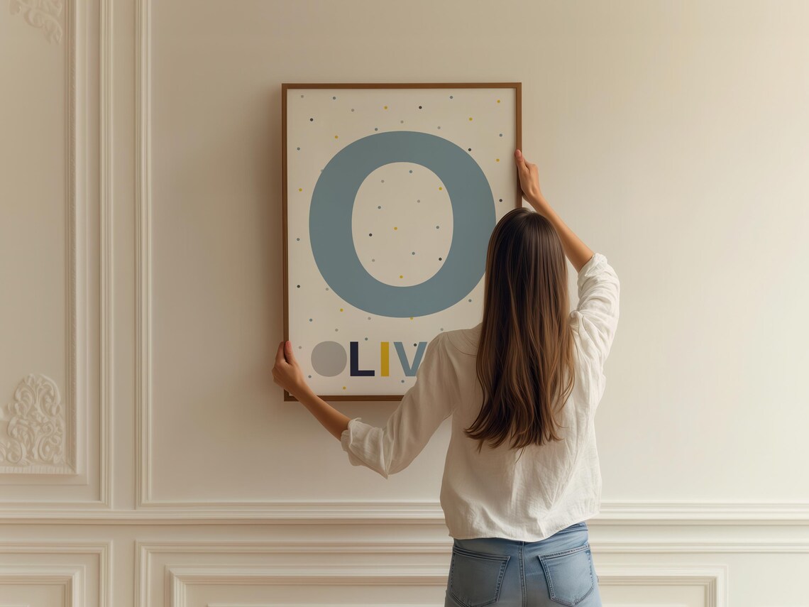 Boy Name Custom Letter Print, Nursery Decor - Image 2