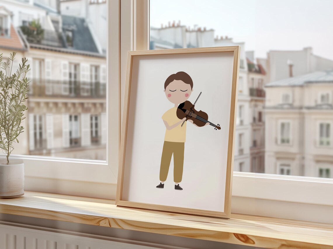 Viola Player Boy Art Print Viola Poster Viola Print Viola Art Viola Instrument Violist Viola Player Gift - Image 3