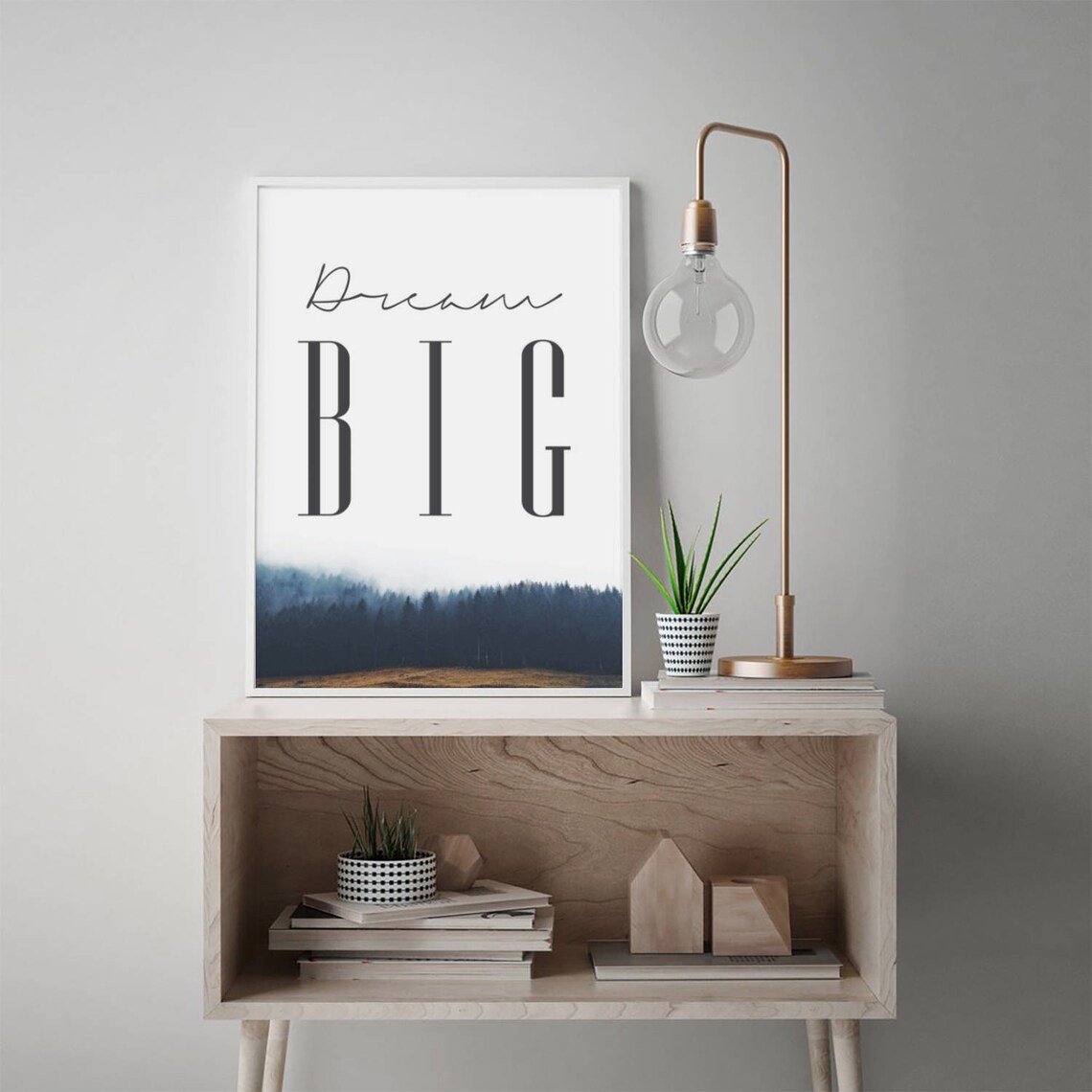 Dream Big Motivational Forest Quote Poster for Home Office Decor - Image 3