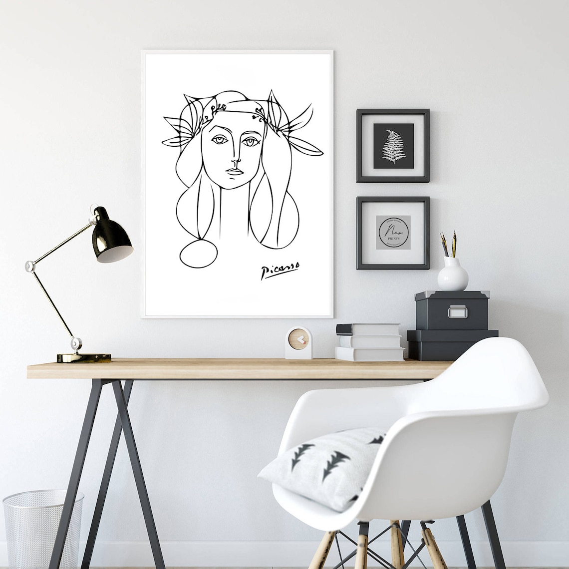 Picasso Woman Sketch Art Print, Modern Minimalist - Image 3