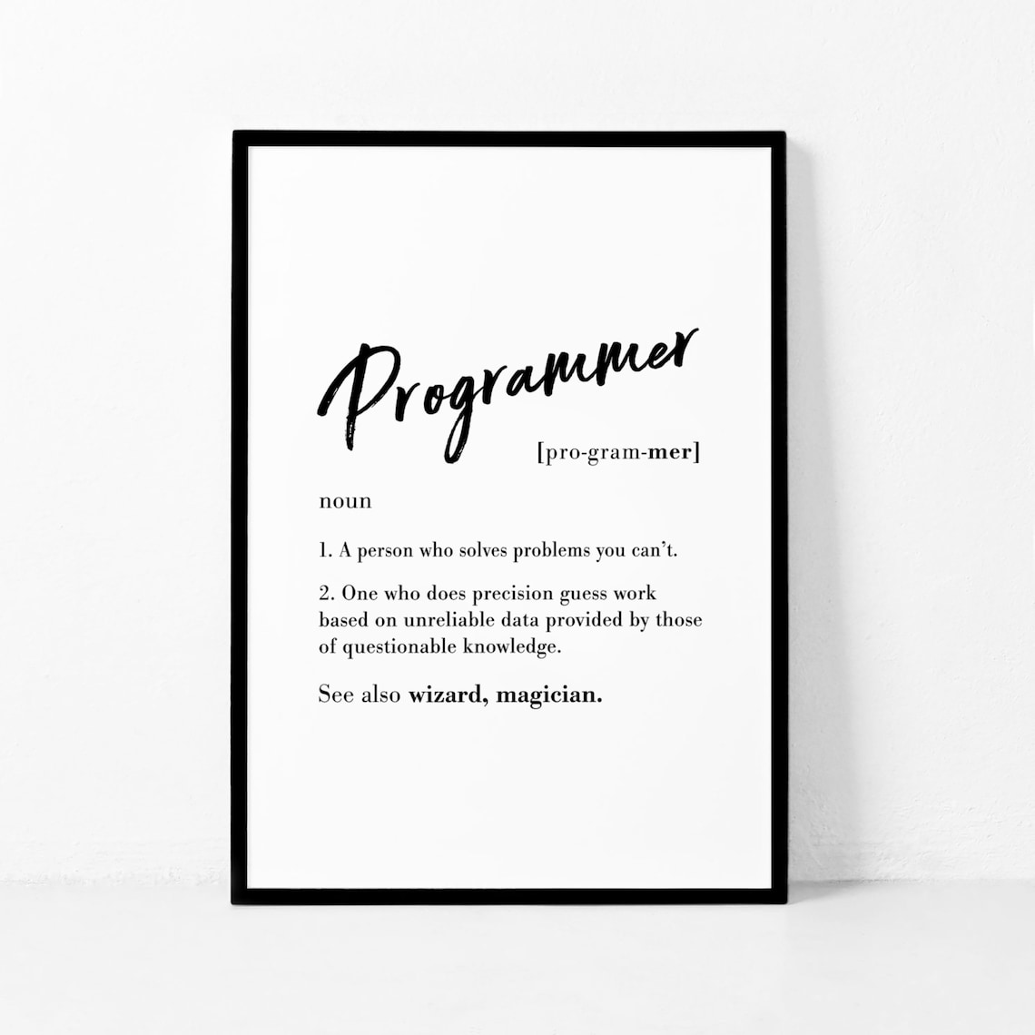 Programmer Definition Funny Typography Art Print