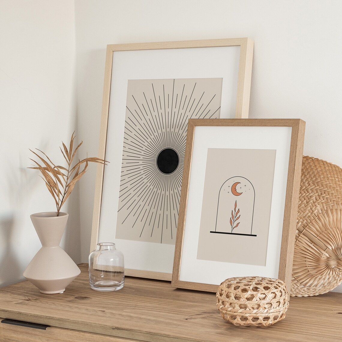 Black Sunburst Mid Century Modern Art Print - Image 2