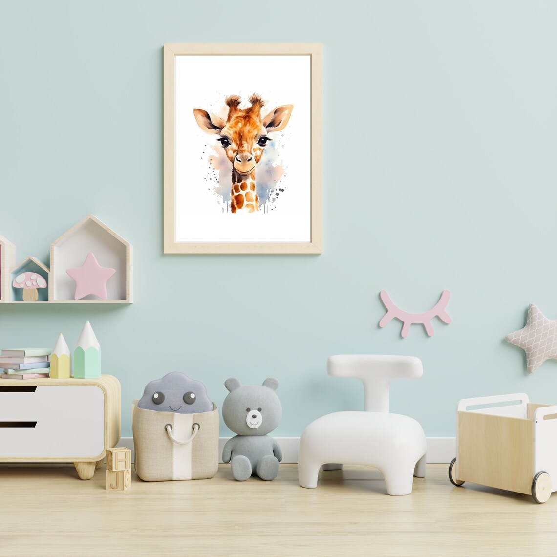 Baby Giraffe Art Print, Animal Nursery Decor - Image 4
