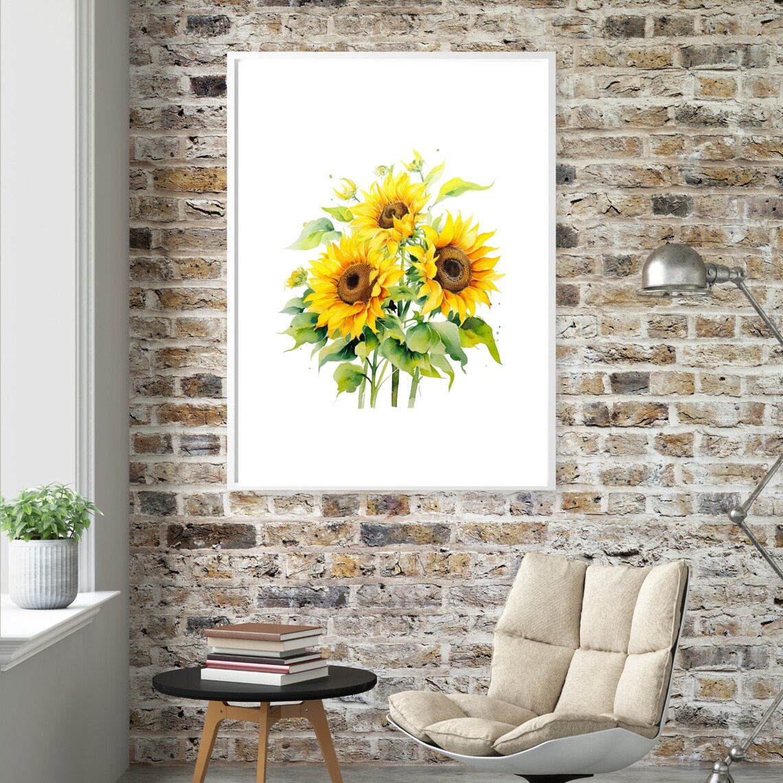 Sunflowers Watercolor Art Print, Floral Botanical - Image 3