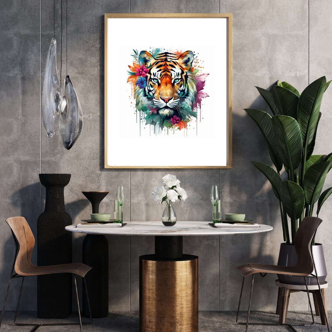 Tiger Watercolor Painting, Animal Art Print - Image 2