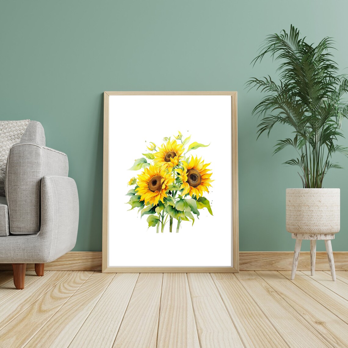 Sunflowers Watercolor Art Print, Floral Botanical - Image 5