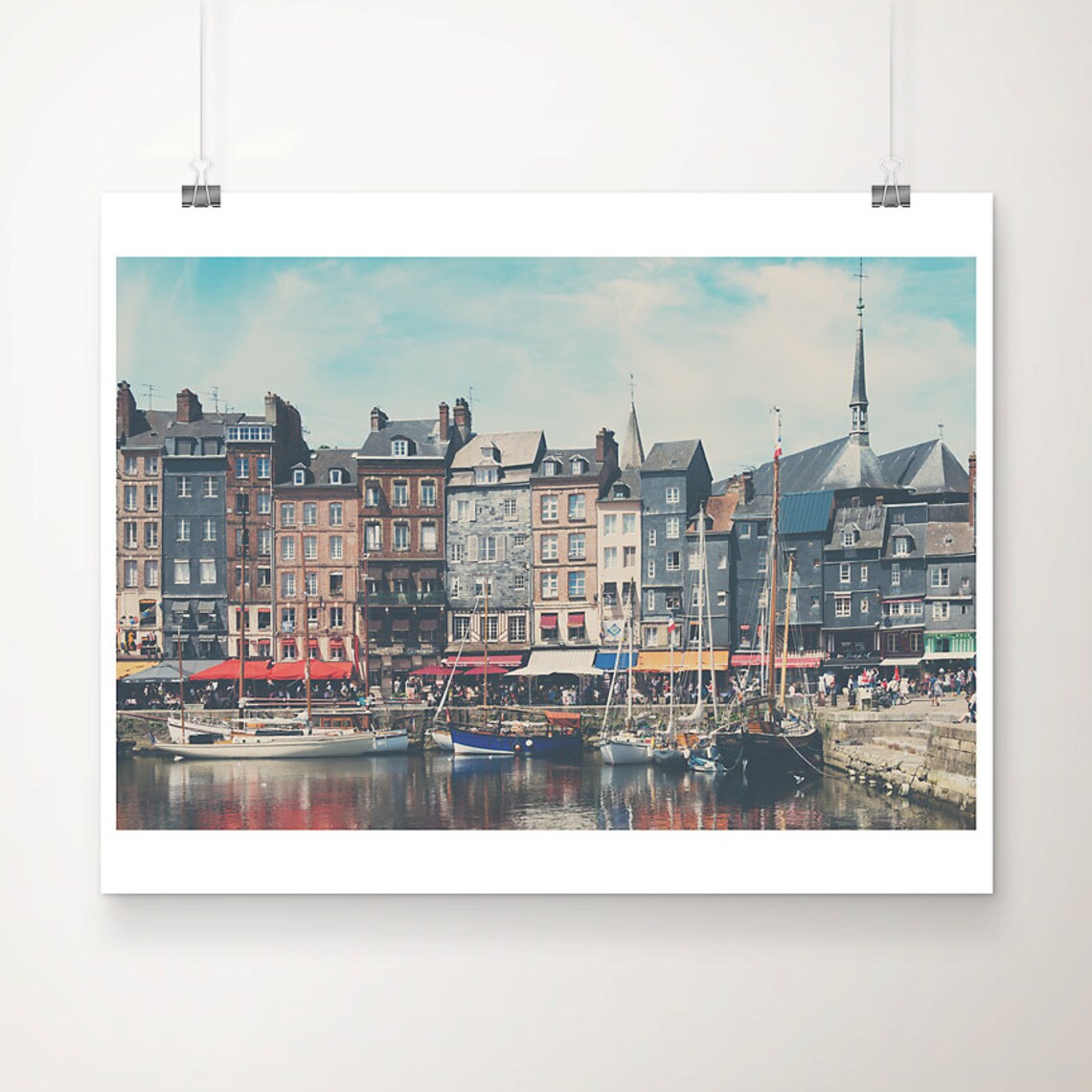 Honfleur Harbor Travel Poster, Normandy France