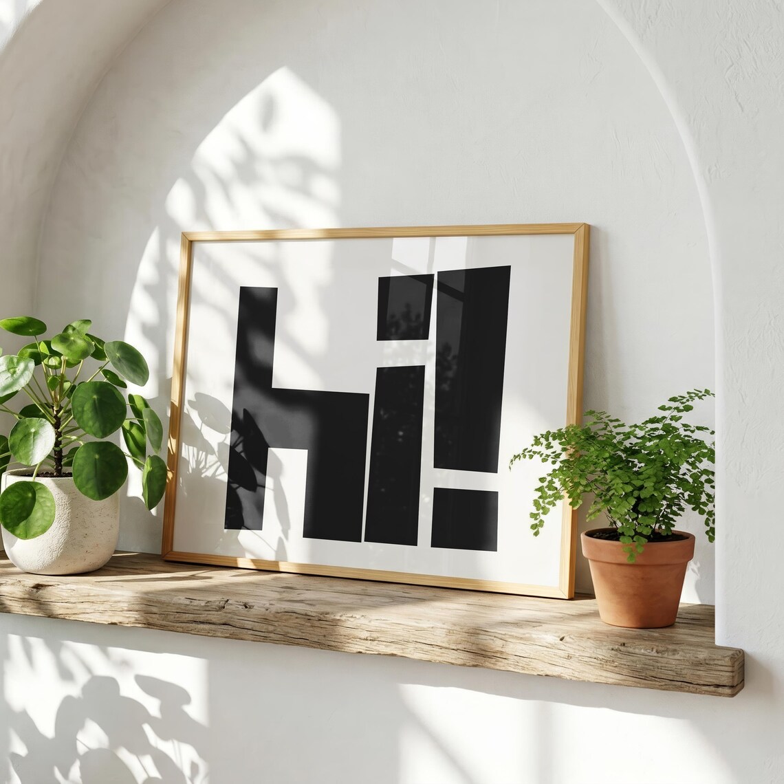 Hello Quote Poster Print, Minimalist Entryway